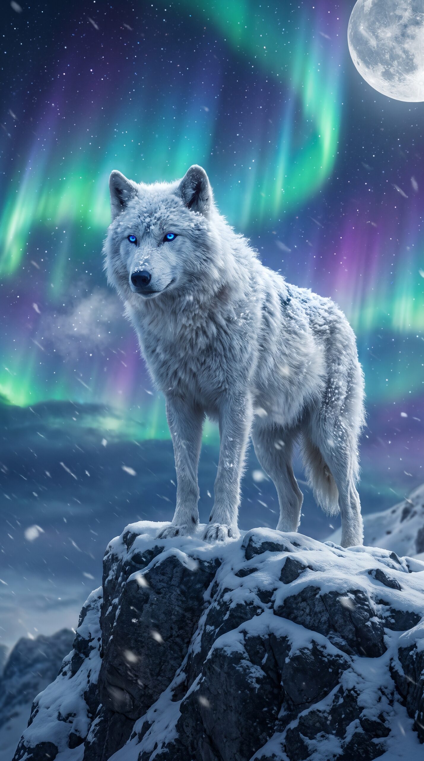 Celestial White Wolf Wallpaper